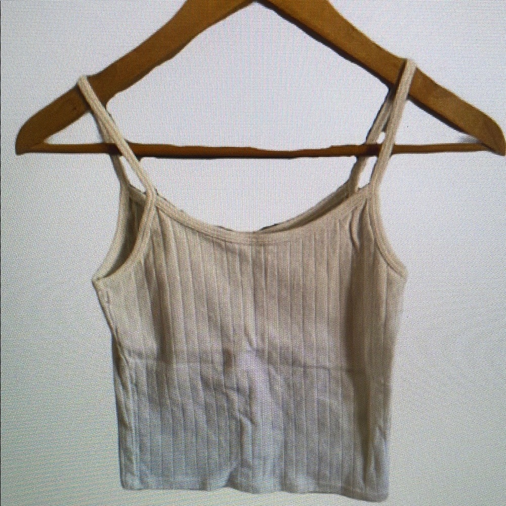 Women's Cream Ribbed Tank Top